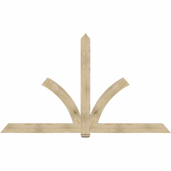 Ekena Millwork Redmond Rough Sawn Timber Gable Bracket, Douglas Fir, 108"W x 63"H x 2"D x 6"F, 14/12 Pitch GBW108X63X0206RED00RDF - main